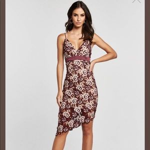 Bardot Dalia Lace Dress burgundy size 4/xs NWT